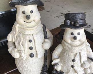 S O L D  - Pair composite snowmen