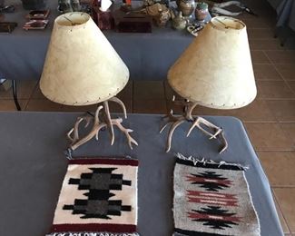 Antler lamps set of two