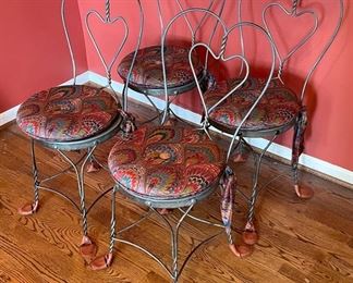 8. Four Ice Cream Chairs With AMAZING Leather Booties to protect Floors ~ $200