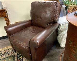 Lane leather recliner, one of a pair