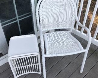 Ebel outdoor chair and side table $200