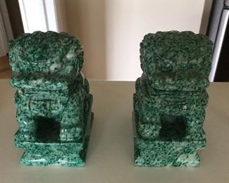 Art Deco stone bookends 6" tall, $40 pr.
