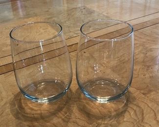 Pair of stemless wine glasses, $4 pr.