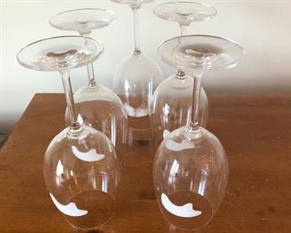 Set of 5 wine glasses, $8.
