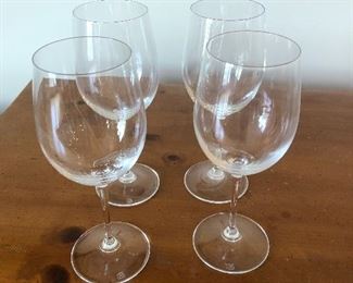 Set of four crystal wine glasses, $9.