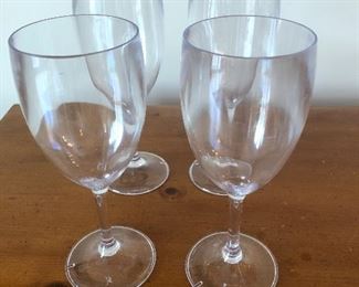 Set of 4 plastic wine glasses, $5.
