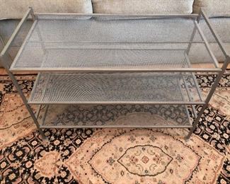 Metal mesh shelving unit 19" h x 26.5" w 12" deep $15