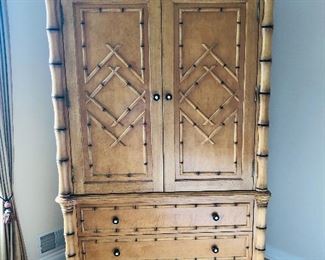 Martha Stewart Signature Furniture with Bernhardt Bamboo-style armoire. Excellent condition. Dimensions: 53" W x 87" H x 27" D $600