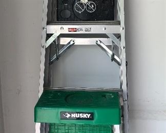 Husky aluminum ladders, large 6' $45 (sold) , small 4' $35