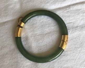 Jade cuff bracelet 14k $400