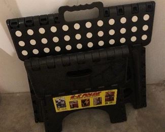 Small E-Z Foldz step stool $5, black and white Fuller folding Step Stool 10.75" $9