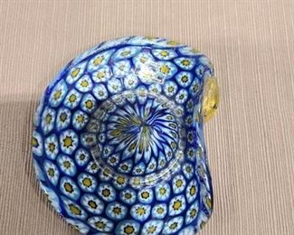 Murano hat with broken adornment piece 5" wide x 1.5" rall