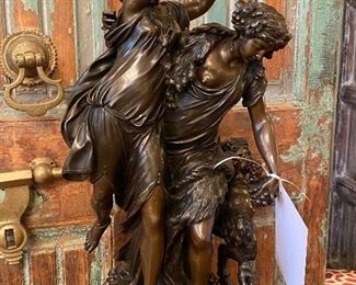 Claude Michel Clodion - “Bacchanale” bronze ; 18th century ; 22”x11”d