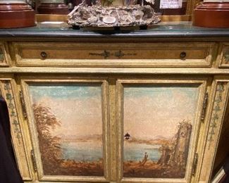 Hand painted French Country style cabinet