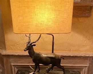 After P.J. Mene bronze lamp "Deer"