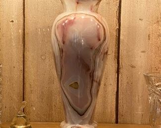 Onyx vase; hand crafted natural stone