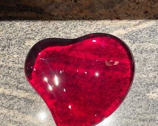 Baccarat heart shaped paperweight