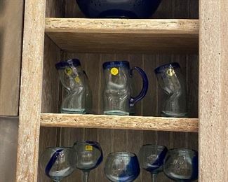 Mexican blown glass glassware