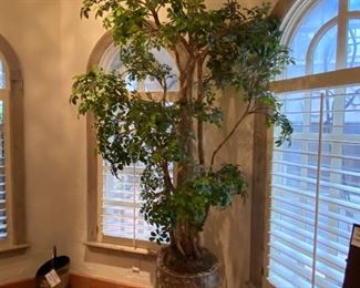 HUGE faux tree in Chinese fish bowl vase 