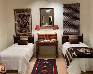 Twin headboards, rugs  - all from Mexico!
