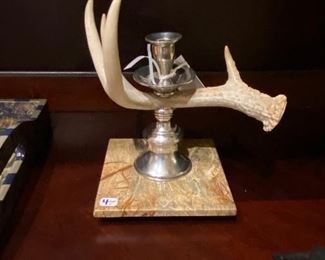 Sterling silver candleholder with faux antler