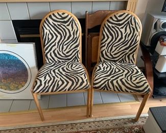 Zebra Striped Chair Set