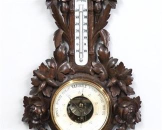 French carved Oak barometer