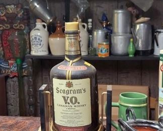 Vintage Seagrams on stand