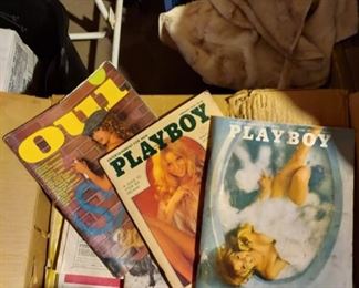 boxes of vintage Playboy