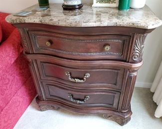 Marble top chest of drawers