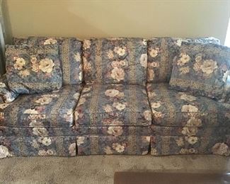 Blue Floral Sofa