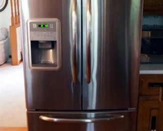 Maytag 2 Door Refrigerator With Lower Freezer Drawer, & Ice/Water In Door, Model #MFE2569VEM2, 70" x 36" x 36"