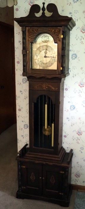 Originals By J. Louis Braun Grandfather Clock With Urgos German Internal Clock Components, 76" x 22.5" x 10.5