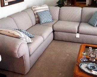 International Furniture Two Piece Sectional Sofa, 30" x 103" x 100", Includes Throw Pillows