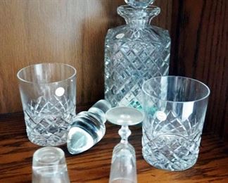 Ceska Crystal Decanter With Matching Tumblers, Shot Glasses And Stopper