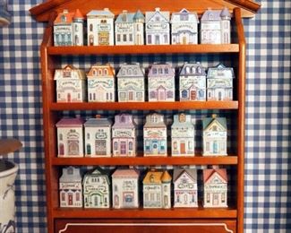 Lenox Spice Village Including Wooden Wall Shelf And 24 Individual Spice Jars, 23" x 15" x 4"