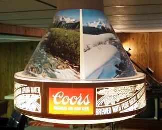 Coors Americas Fine Light Beer Hanging Pendant Light Fixture, 13" Tall 15" Diameter
