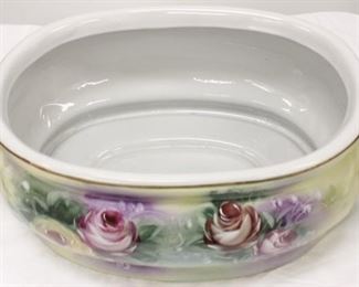 3 - Porcelain 2 handle decorative tub 6.5 x 12 x 7.5
