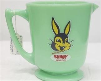 10 - Jadeite mixing cup with bunny 6" tall
