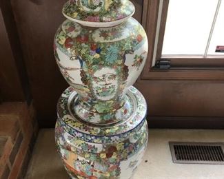 2 SEPARATE PIECES     VASE AND PEDESTAL