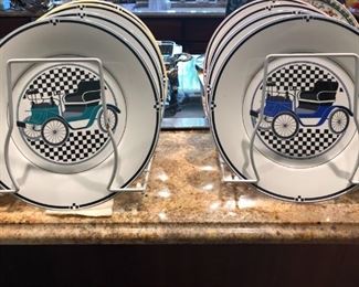 CHARGERS - SET OF 8, PAIR BLUE, GREEN, RED & YELLOW MIKASA