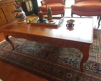 Hand made and carved coffee table