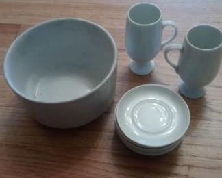 Chocolate Saucers Cups and Bowl