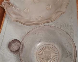 Crystal Bowls and Toothpick Holder