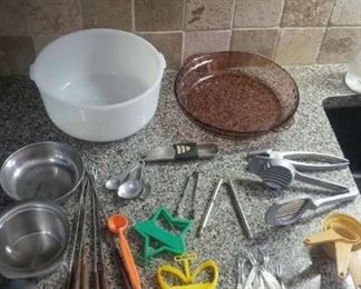 Mixing Bowl Pie Pan and Kitchen Utensils