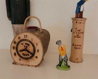 Wooden Sailor Wood Bank and Golf Items