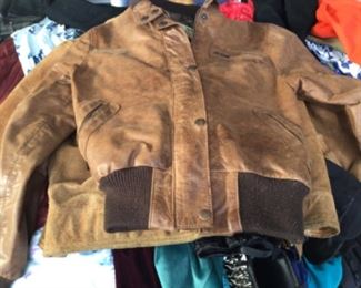 Vintage leather bomber jacket
