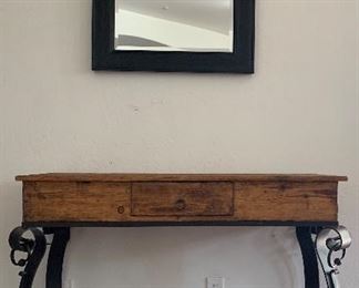 Rustic Entry/Sofa Table, Mirror