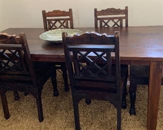 Crate and Barrel Dining Table w 6 Razzmatazz Chairs