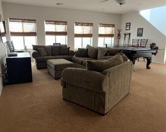 Game Room: Sofa, Loveseat, Chair and 1/2 and Ottoman, Media Center, Pool Table/Ping Pong